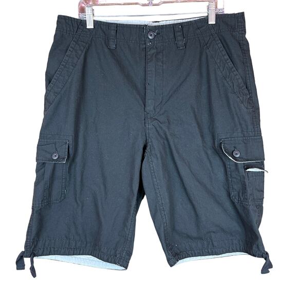 WeArFirst Mens Shorts Black Cargo Outdoors Active Gorpcore 100% Cotton 36x10 - Picture 1 of 12